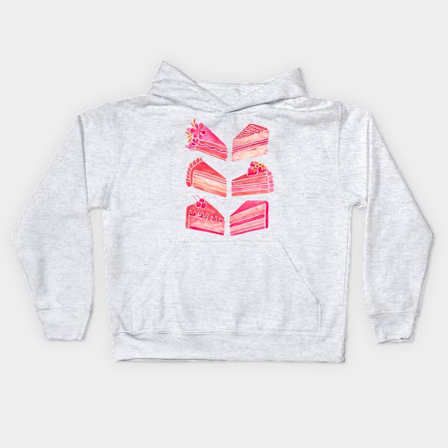 Melon Cake Slices Kids Hoodie by CatCoq